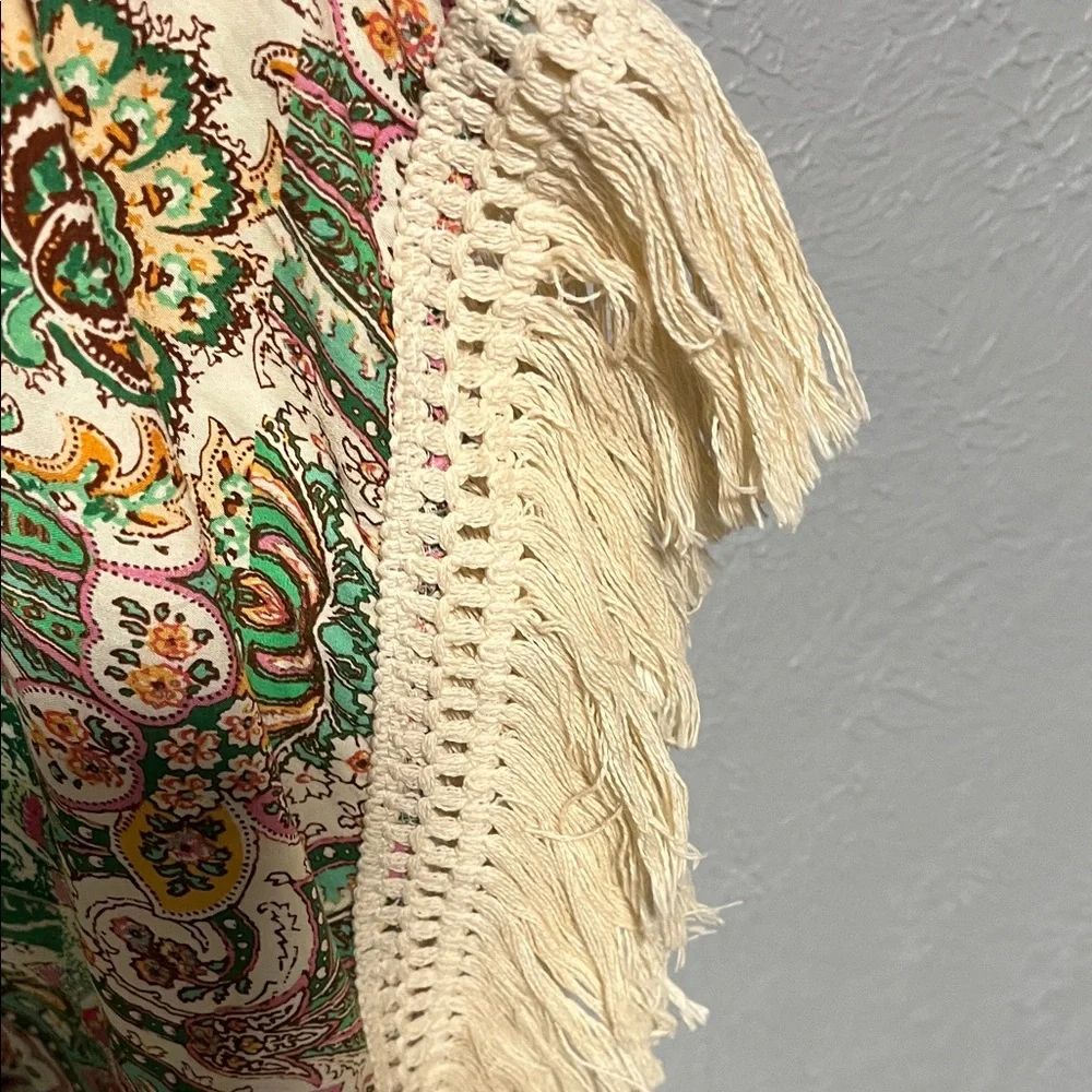 Made in Italy Bohemian Green and Cream Kaftan - Picture 6 of 8